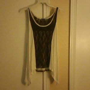 White and brown blouse