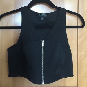 Topshop sleeveless zip-front crop U.S. Size 8