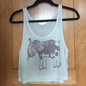 Brandy Melville elephant sleeveless crop top