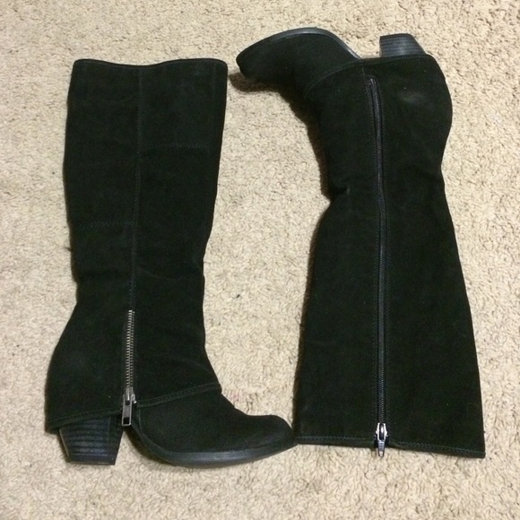 fergalicious black suede zip up boots