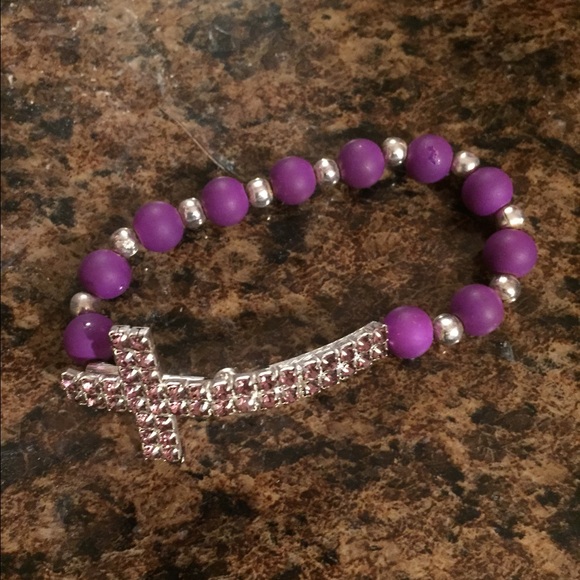 Purple cross bracelet