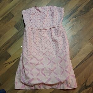 J. CREW pink strapless knee high dress.