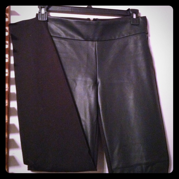 Black leather skinnys