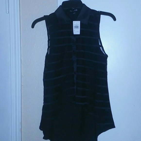 Black high low blouse