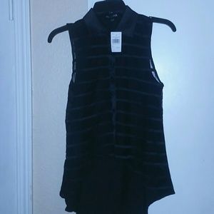 Black high low blouse