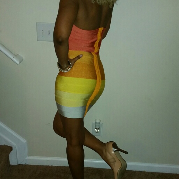Color fading Bandage Dress - Picture 2 of 4