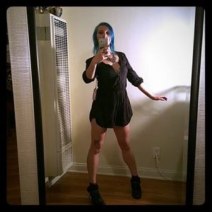 Band of Gypsies Button Front Romper w/Crochet shld