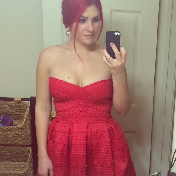 Red fitted dress (stretchy)