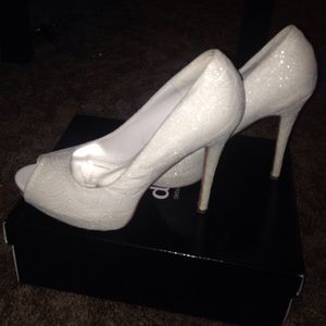 Deb sparkly white heels