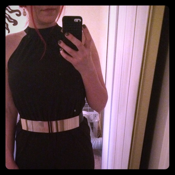 Black high neck - stretchy jumpsuit