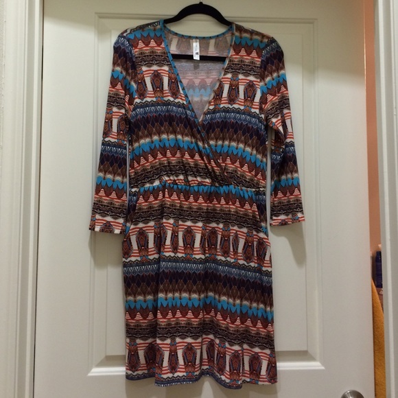 ❌SOLD❌ Pink Owl Surplice Dress - Picture 3 of 3