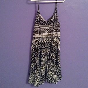 Black and white tribal print dress