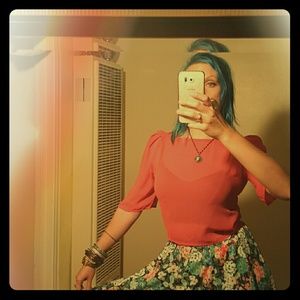 Sheer Chiffon Boatneck Top