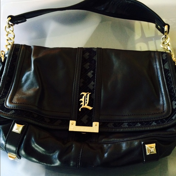 L.A.M.B. Black Leather Handbag