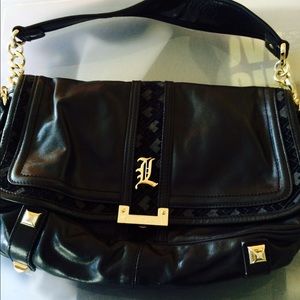 L.A.M.B. Black Leather Handbag