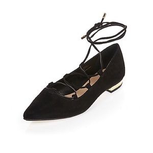Black Lace Up Flats
