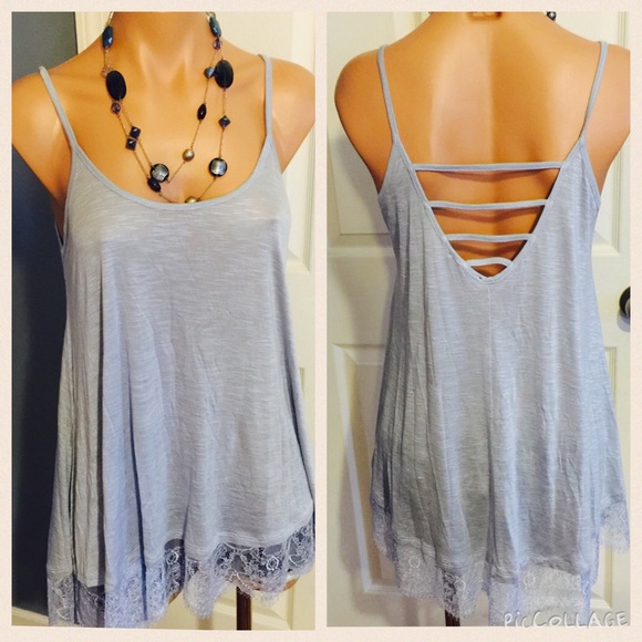 Strappy Back Boho Gypsy Coachella Lace Trim Tunic