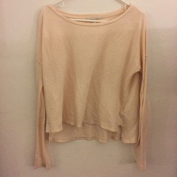 Forever21 cream/pink long sleeve shirt