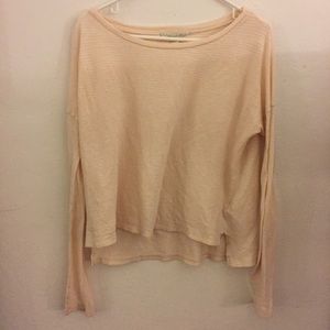 Forever21 cream/pink long sleeve shirt