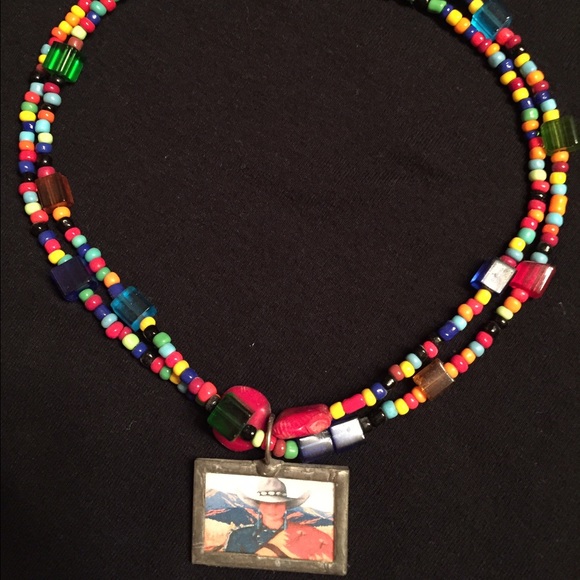 Western cowgirl reversible colorful necklace