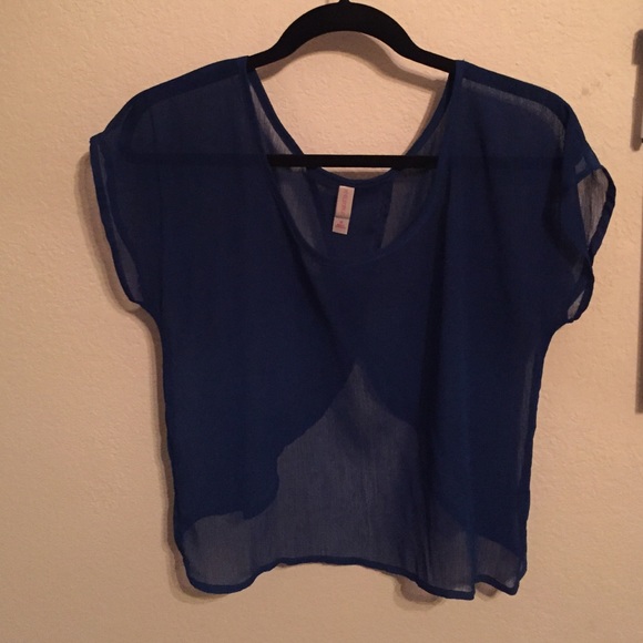 Royal blue top.