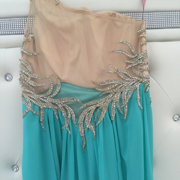 Aqua mermaid homecoming dress - Picture 3 of 4