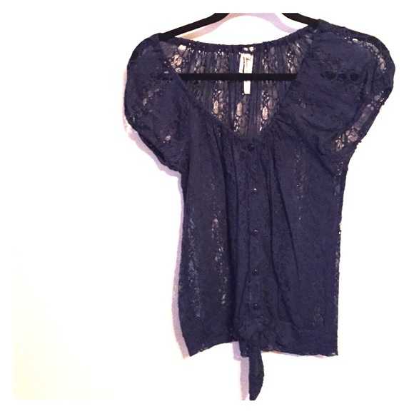 Navy blue lace top.