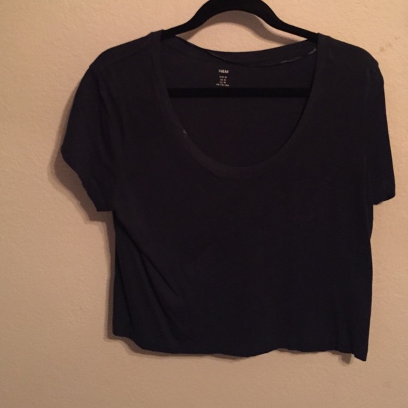 Navy blue crop top.