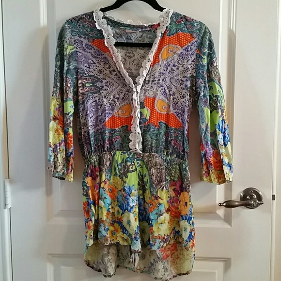 Colorful patterned floral romper