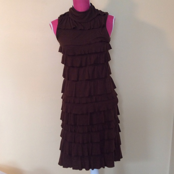 Two piece chocolate brown ruffled skirt and top - Picture 1 of 4