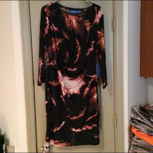 Simply Vera by Vera Wang Navy Patterned Dress