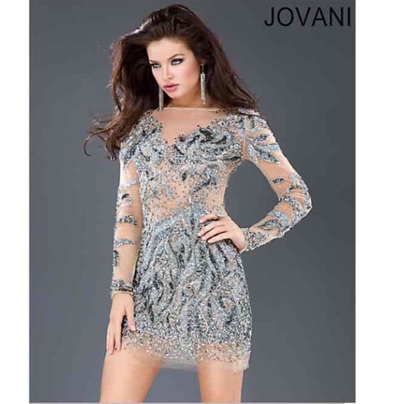 Jovani sheer sequin dress