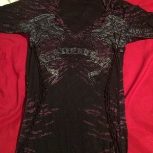 Sinful Black & Purple Shirt