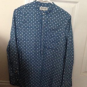 Madewell blue and white tunic shirt