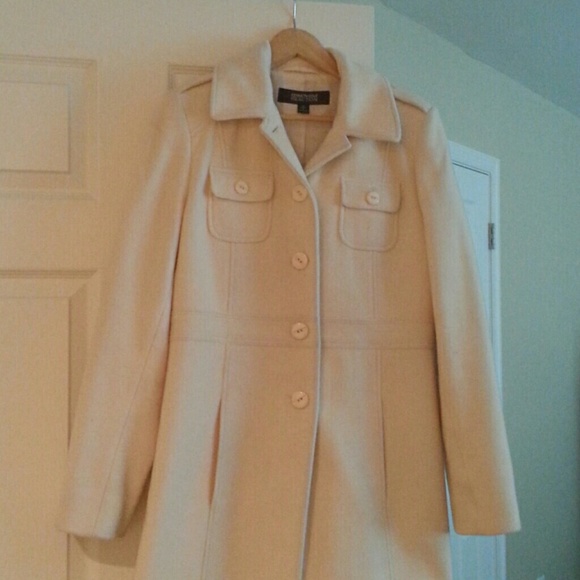 Winter white wool coat