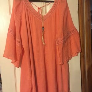 Beautiful  Mango Dress with crotchet trim.