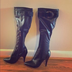Dark brown Guess high heel boots Worn Once!!