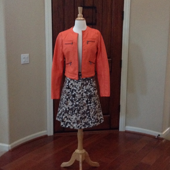 CBR Jackets & Blazers - Faux leather orange jacket