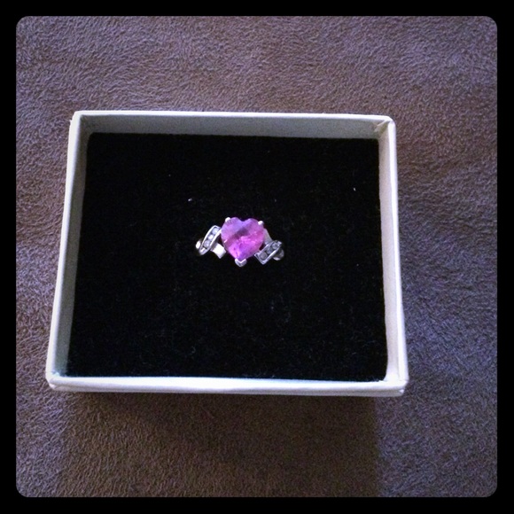 Zales pink sapphire heart ring