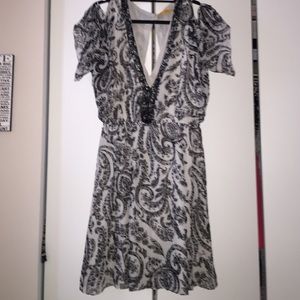 Alice + Olivia Black White Beaded Dress