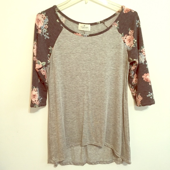 Floral baseball tee