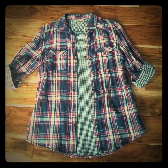 Como Vintage small pink & blue flannel