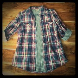 Como Vintage small pink & blue flannel