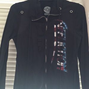 Long sleeve affliction sweatshirt.