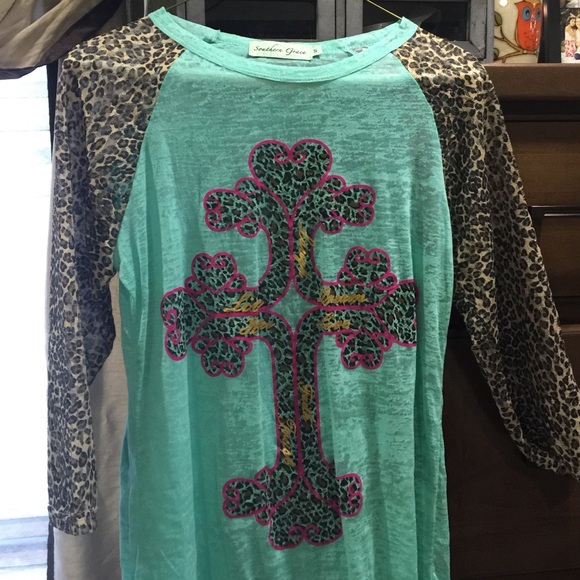 Leopard and Cross boutique shirt