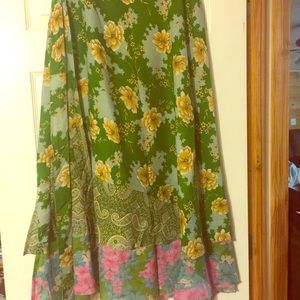 Boho Silk Sari Wrap around skirt/dress