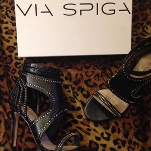 VIA SPIGA - Taletha black Nappa leather -sz 8.5