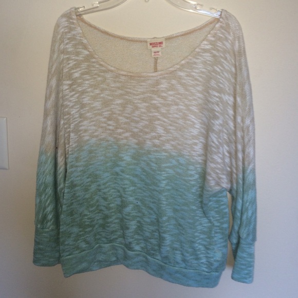 ombré tan & blue fancy sweater