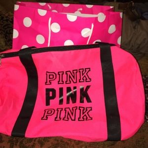 neon pink travel bag