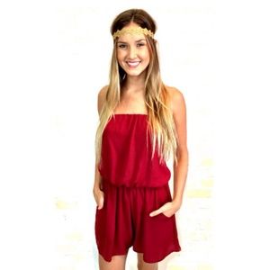 Garnet Strapless Romper